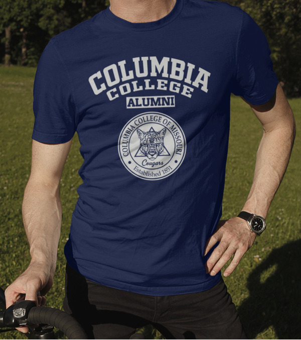 Columbia College Alumni Cougar Logo Columbia College Of Missouri Established 1851 T-Shirt
