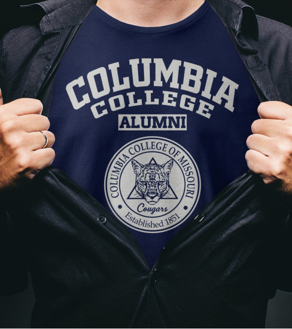 Columbia College Alumni Cougar Logo Columbia College Of Missouri Established 1851 T-Shirt