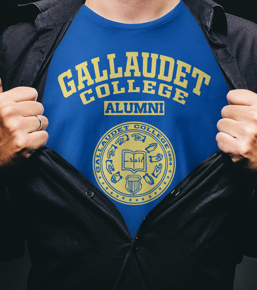 Gallaudet College Alumni 1864 Seal With Sign Language Symbols T-Shirt