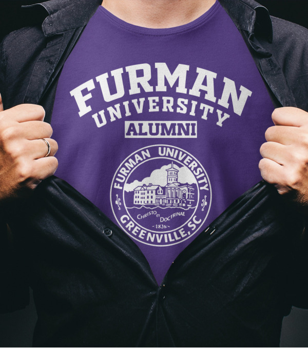 Furman University Alumni Greenville SC Christo Et Doctrinae 1826 T-Shirt