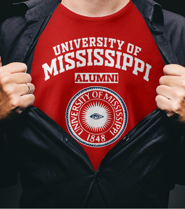 University Of Mississippi Alumni 1848 Logo Red T-Shirt