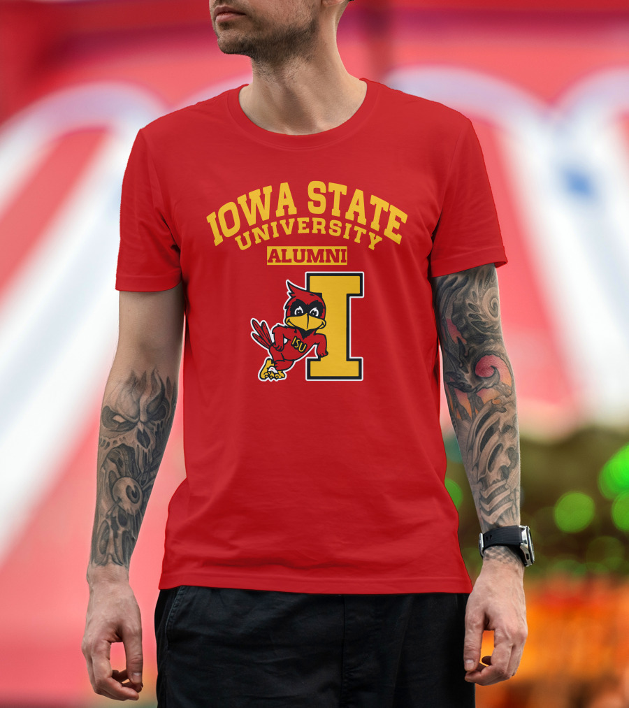 Iowa State University Alumni ISU Cardinal Mascot Block I T-Shirt