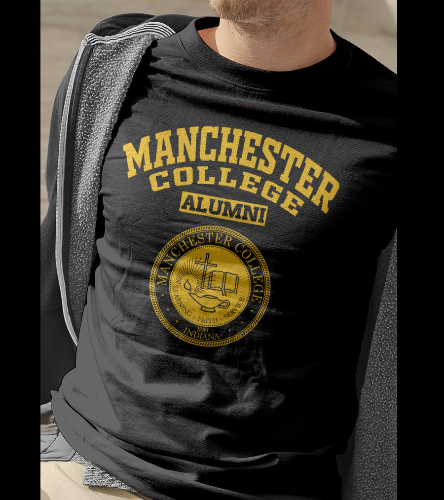 Manchester College Alumni Seal Indiana 1889 Learning Faith Service T-Shirt