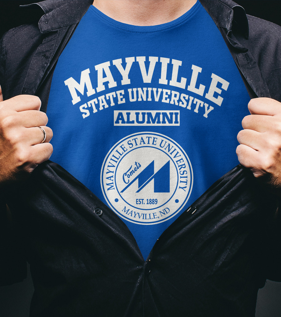 Mayville State University Alumni Comets Logo Est. 1889 Mayville ND T-Shirt