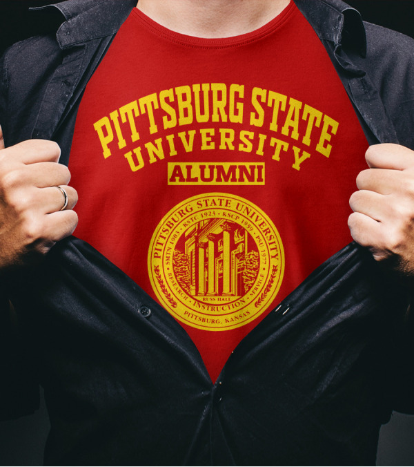 Pittsburg State University Alumni Seal Pittsburg Kansas Russ Hall T-Shirt
