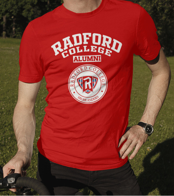 Radford College Alumni Highlanders Red Logo Emblem T-Shirt