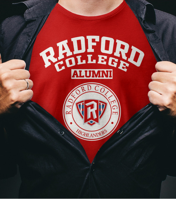 Radford College Alumni Highlanders Red Logo Emblem T-Shirt