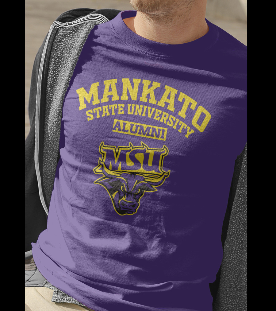 Mankato State University Alumni MSU Logo Purple Bull T-Shirt