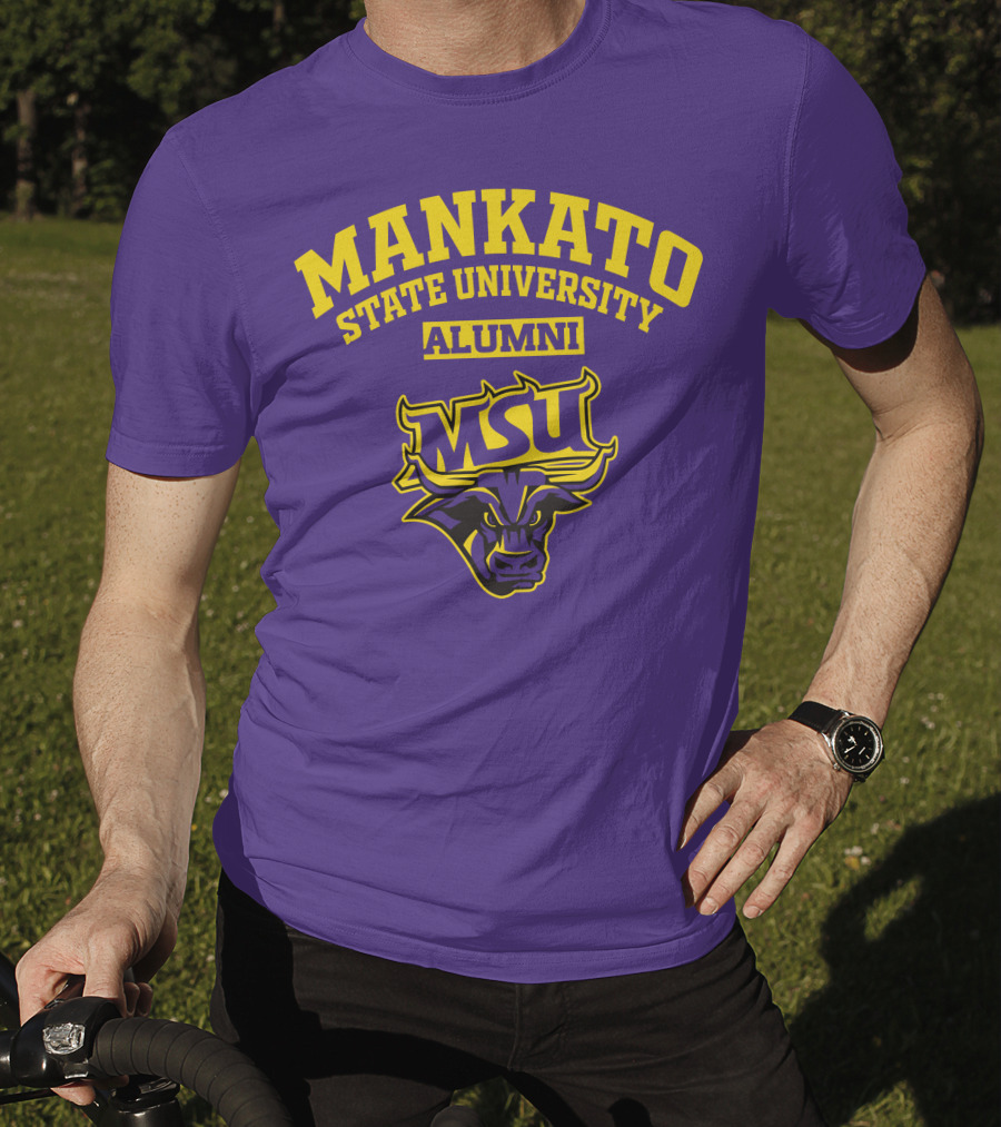 Mankato State University Alumni MSU Logo Purple Bull T-Shirt