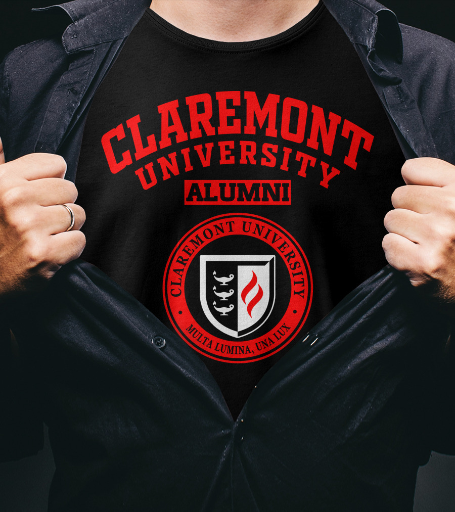 Claremont University Alumni Multa Lumina Una Lux Shield T-Shirt
