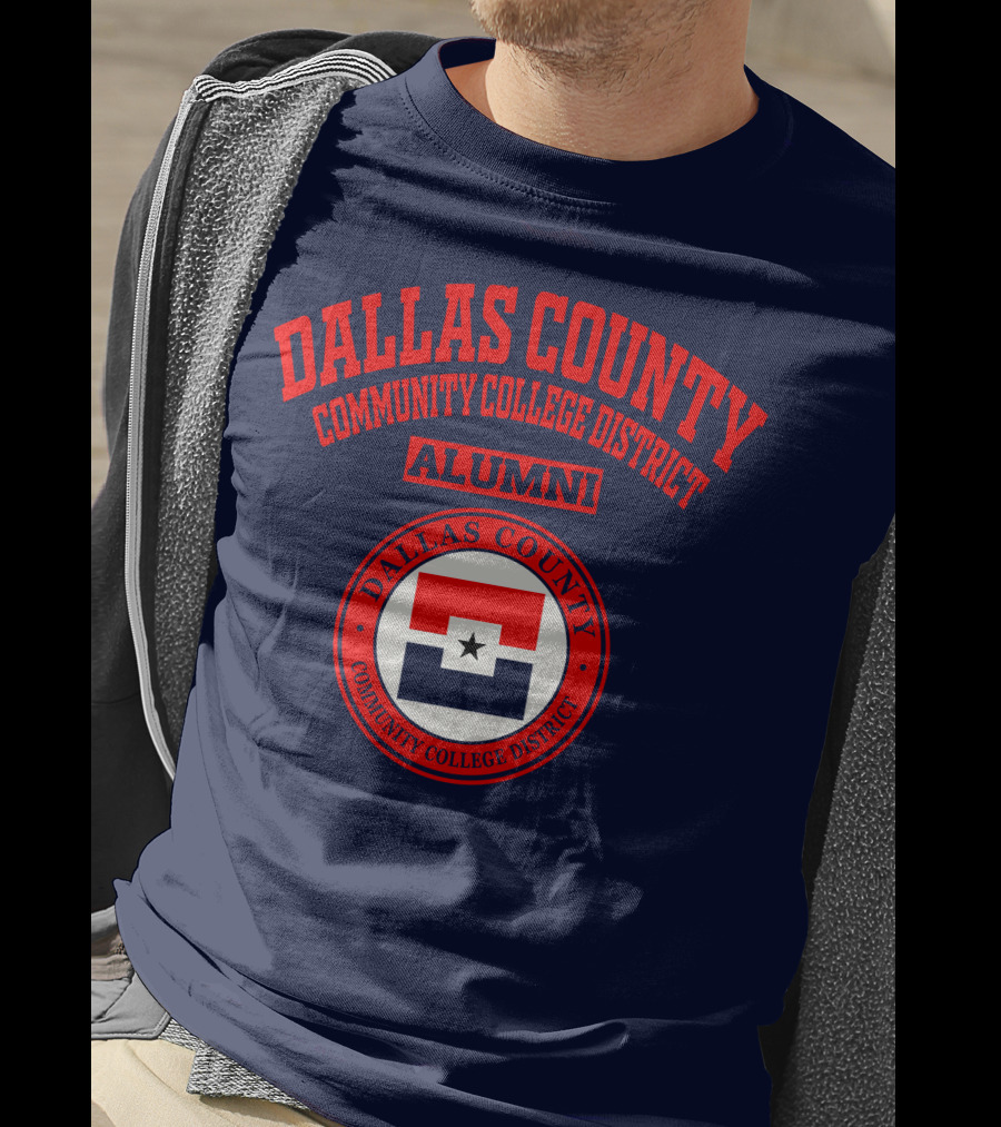 Dallas County Community College District Alumni Red And Navy Star Emblem T-Shirt