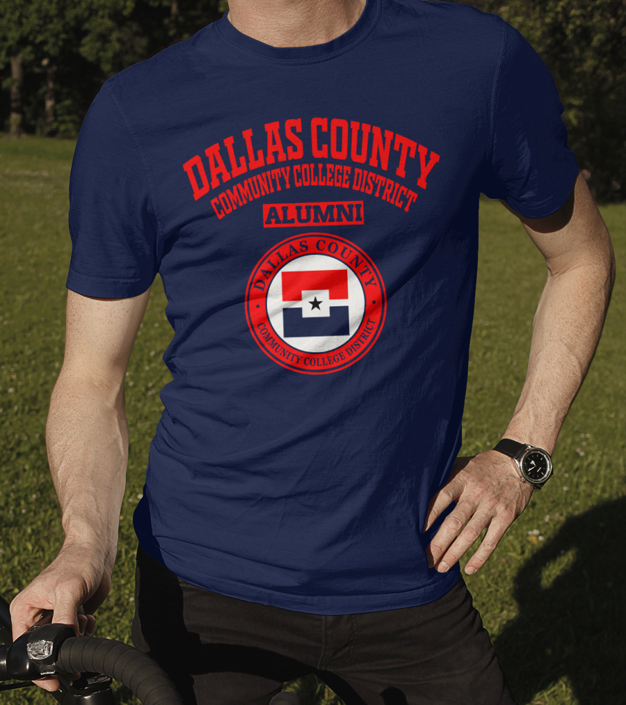 Dallas County Community College District Alumni Red And Navy Star Emblem T-Shirt