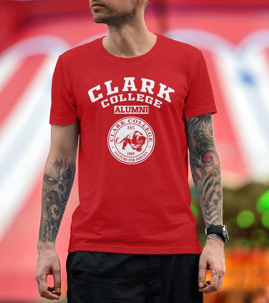 Clark College Alumni Est. 1869 Culture for Service Panther Emblem T-Shirt