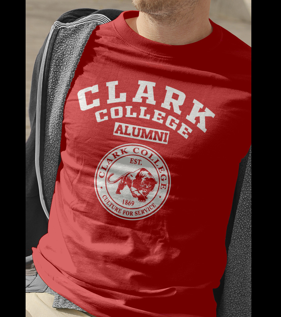 Clark College Alumni Est. 1869 Culture For Service Panther Emblem T-Shirt