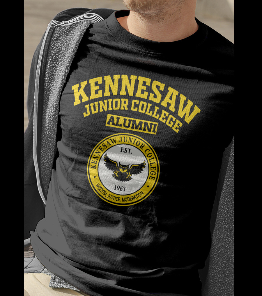 Kennesaw Junior College Alumni 1963 Wisdom Justice Moderation Owl T-Shirt