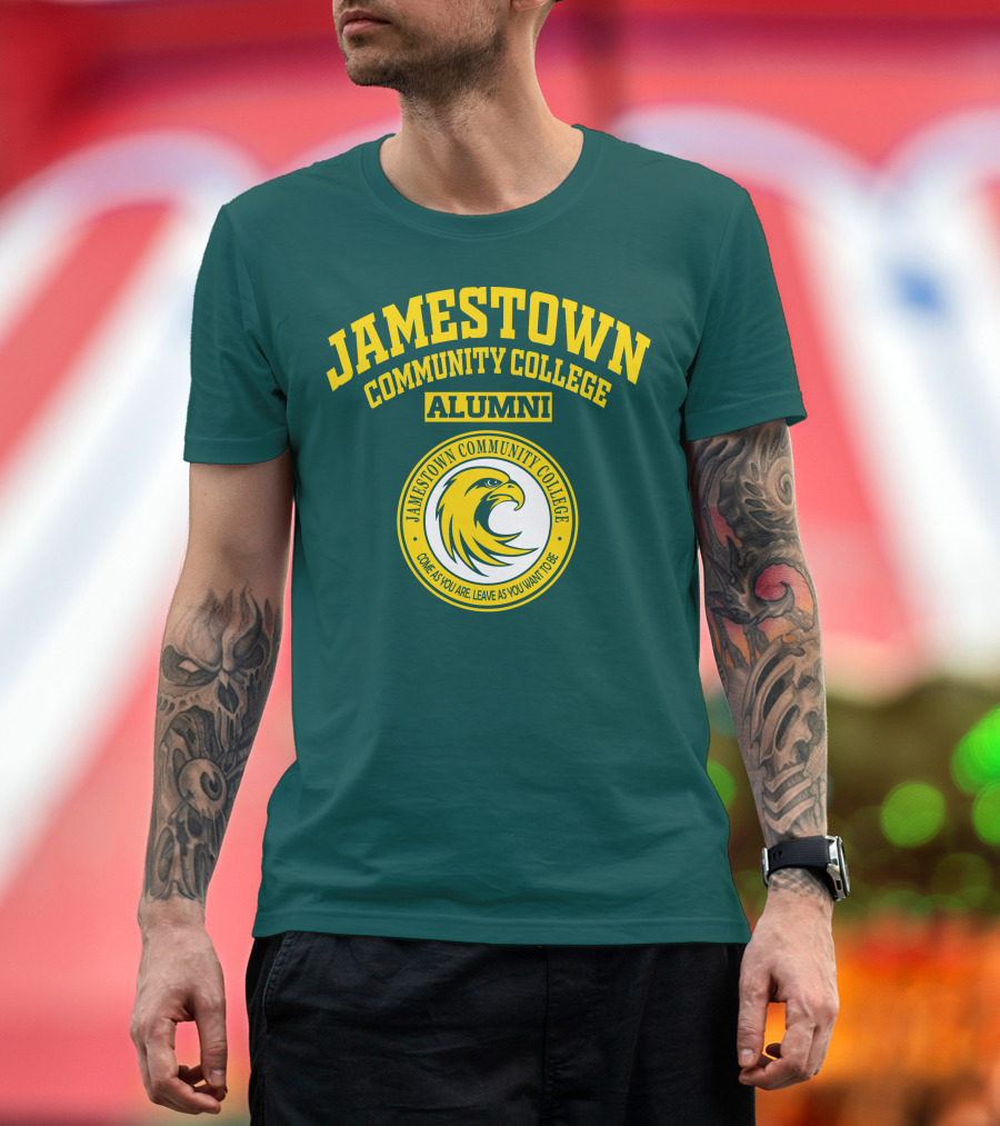 Jamestown Community College Alumni Eagle Logo Come As You Are Leave As You Want To Be T-Shirt