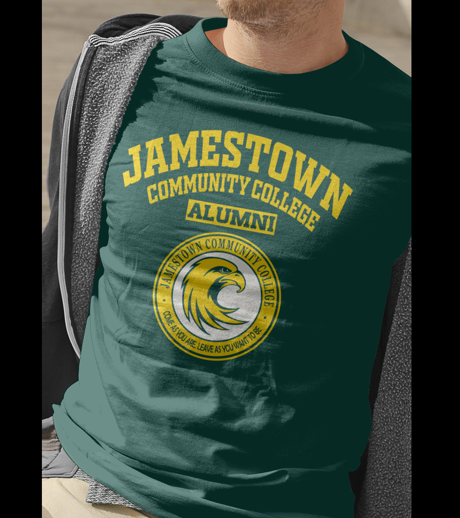 Jamestown Community College Alumni Eagle Logo Come As You Are Leave As You Want To Be T-Shirt