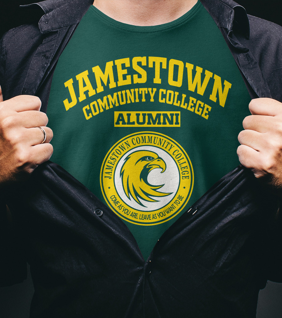 Jamestown Community College Alumni Eagle Logo Come As You Are Leave As You Want To Be T-Shirt