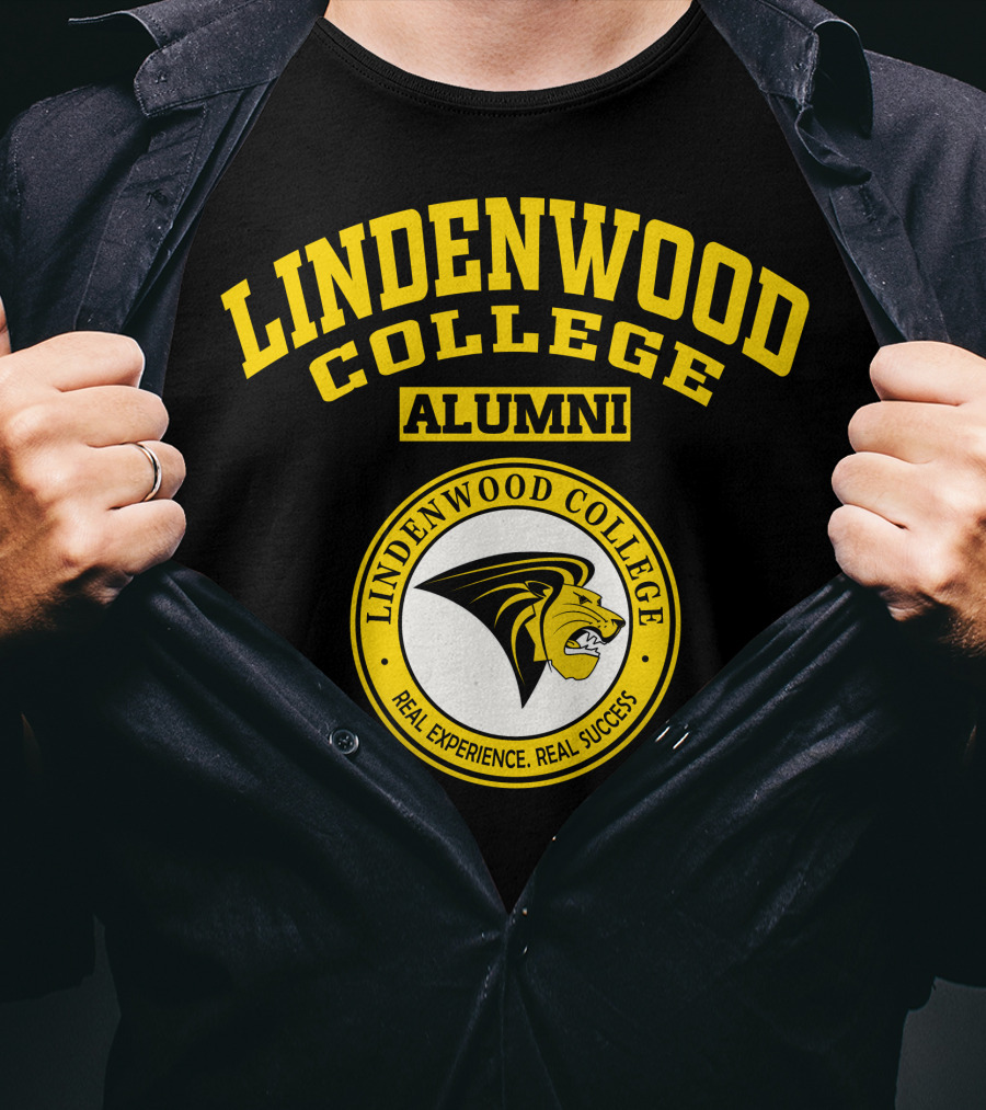 Lindenwood College Alumni Real Experience Real Success Lion T-Shirt