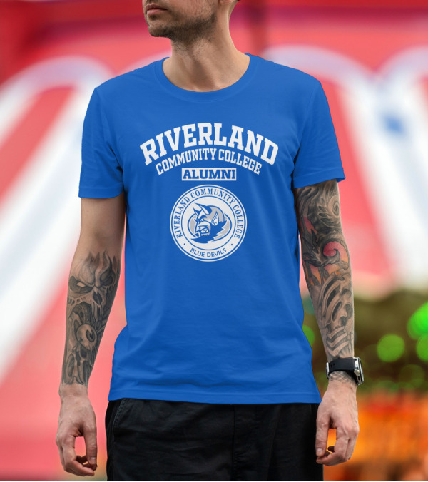Premium T-Shirt: Riverland Community College Alumni Blue Devils T-Shirt Riverland Community College Alumni Blue Devils T-Shirt