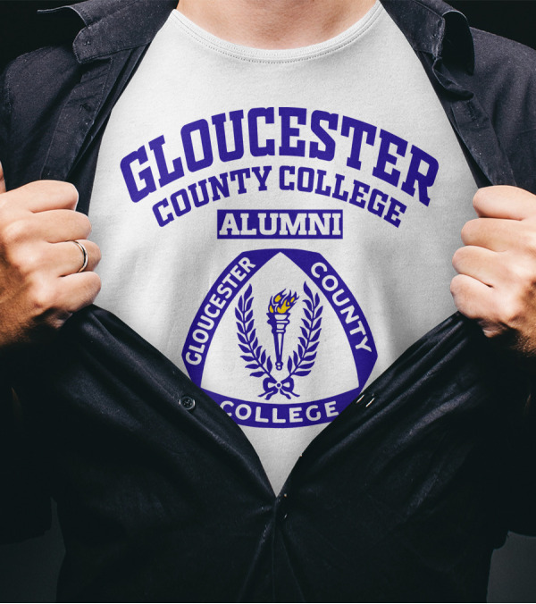 Gloucester County College Alumni Torch Laurel Emblem T-Shirt