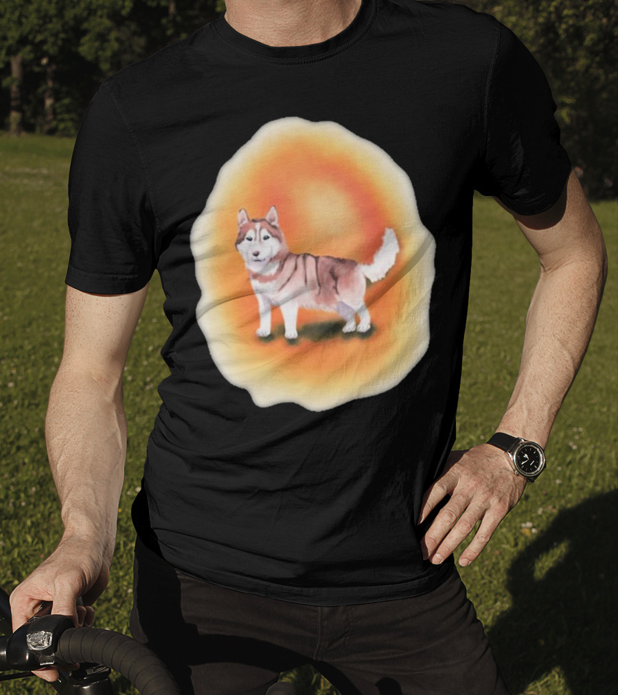 Upblissed ADHD Husky Roam As A Pack Vibrant Sunset Aura T-Shirt