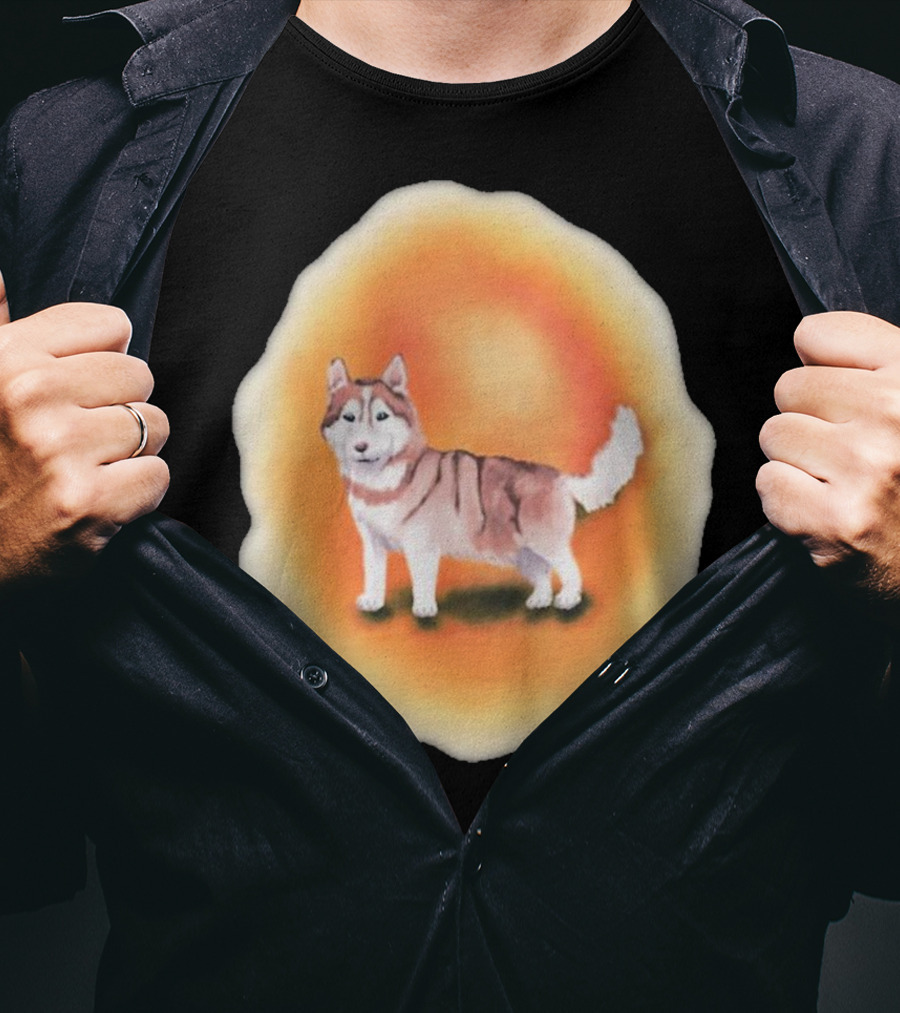 Upblissed ADHD Husky Roam As A Pack Vibrant Sunset Aura T-Shirt