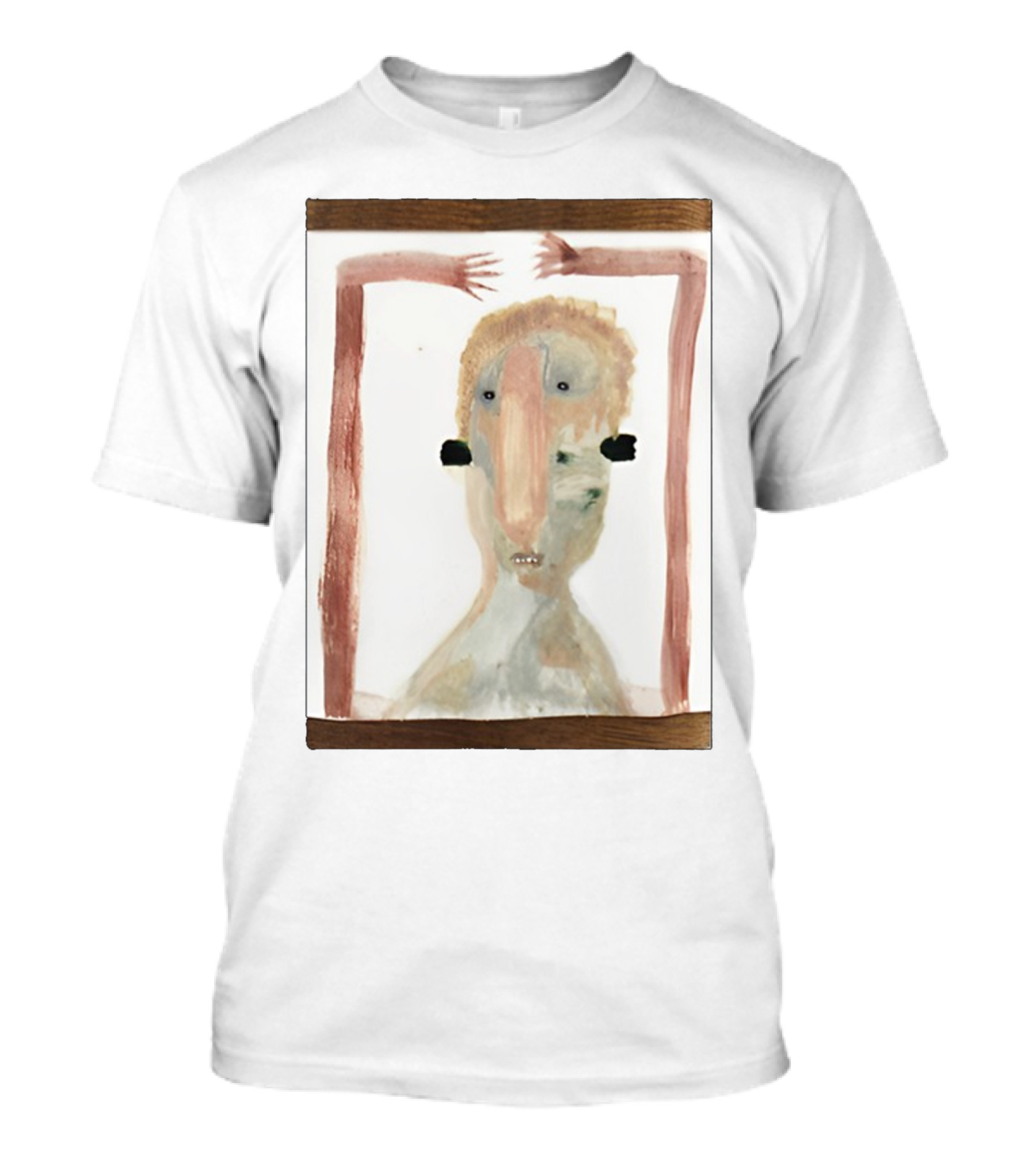 Andrew Leezus Pink Boogeyman Surreal Expressionist Character With Abstract Features T-Shirt