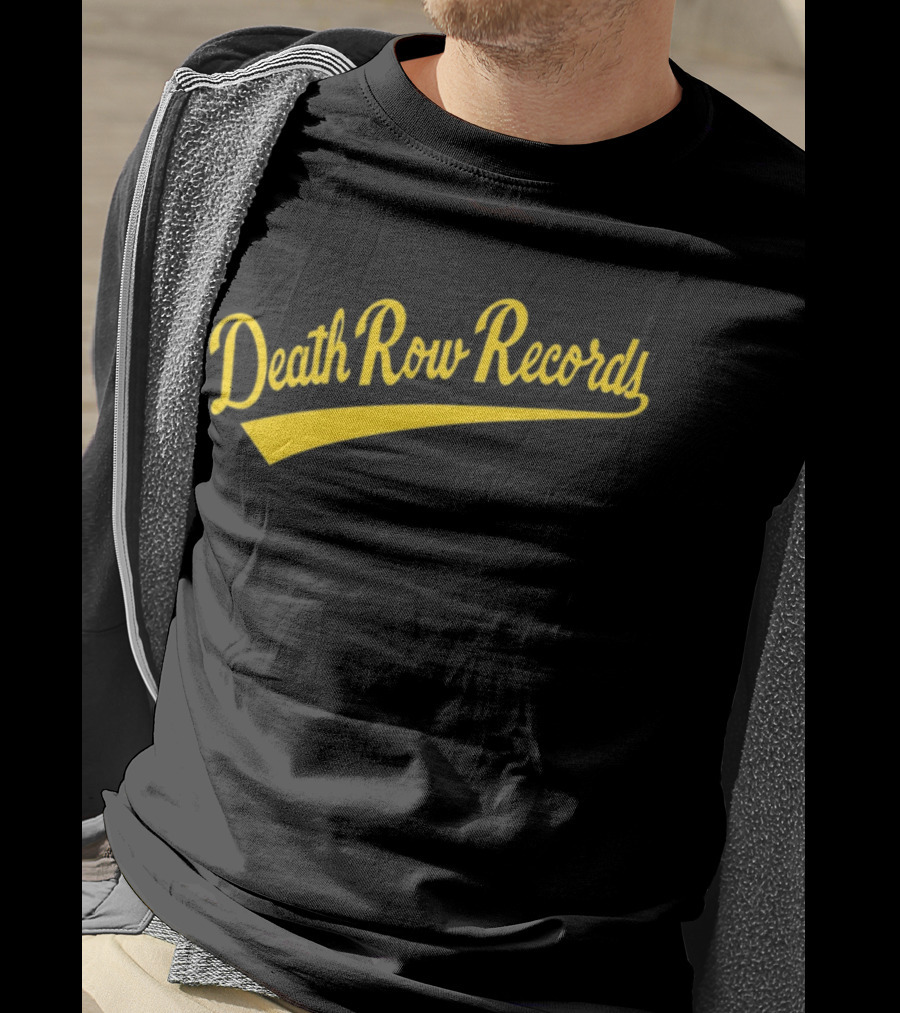 Death Row Records Baseball Style Yellow Script T-Shirt