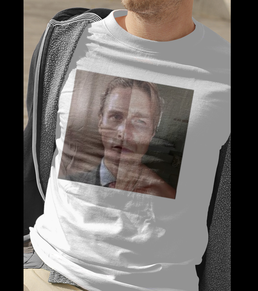 Jeremy Fragrance Compared With Young Christian Bale Face Split Room Background T-Shirt