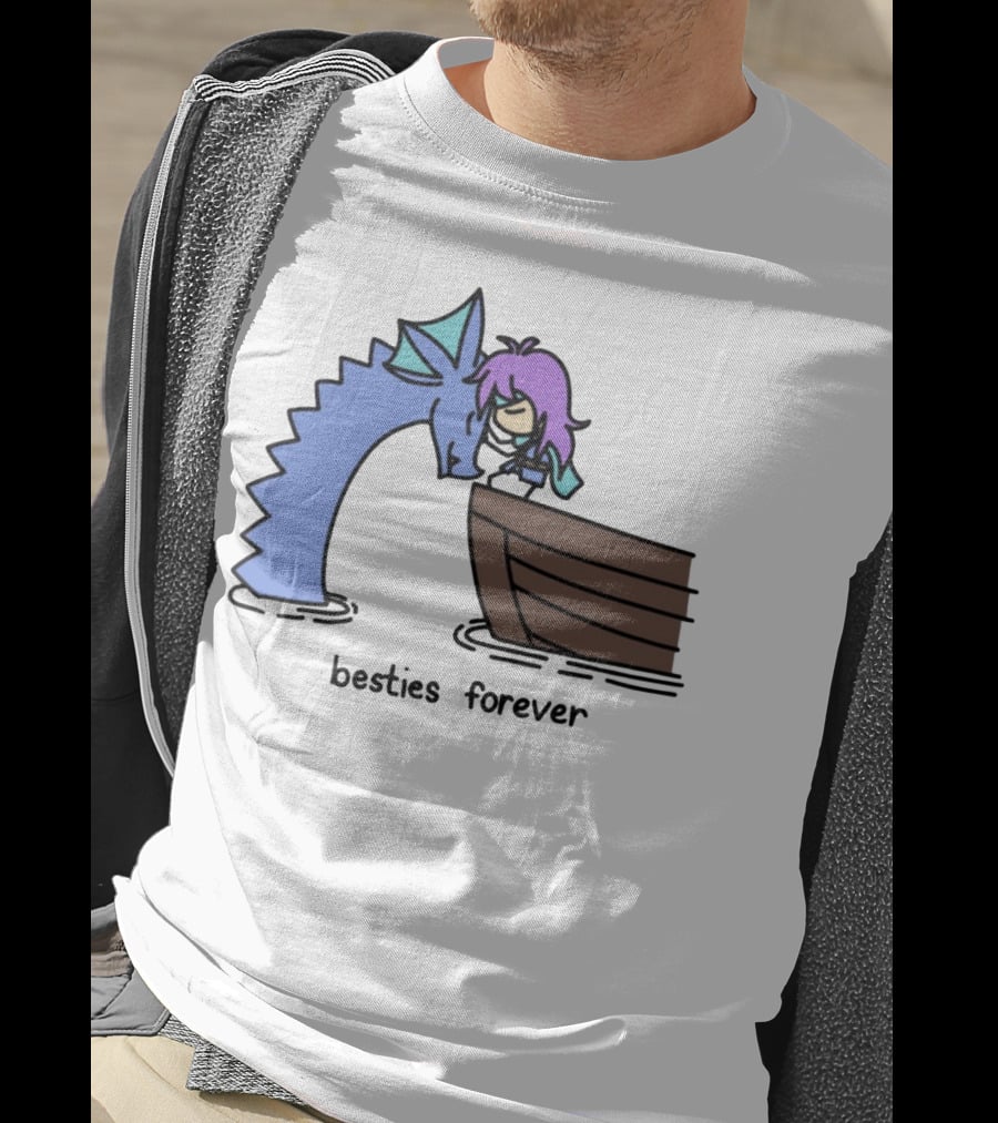Kimchichickenbeer Faris And Syldra Besties Forever Best Friends With Dragon And Boat Scene T-Shirt