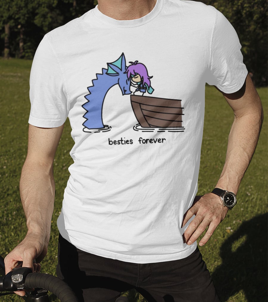 Kimchichickenbeer Faris And Syldra Besties Forever Best Friends With Dragon And Boat Scene T-Shirt