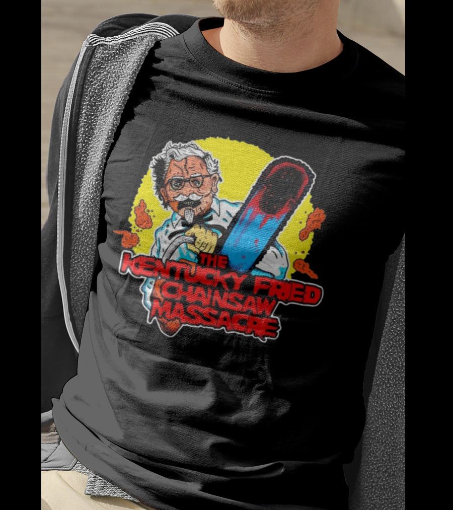 Colonel Sanders Chainsaw Parody Horror Crossover T-Shirt