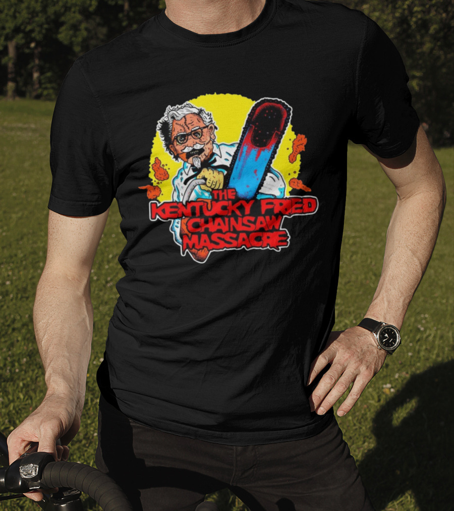 Colonel Sanders Chainsaw Parody Horror Crossover T-Shirt