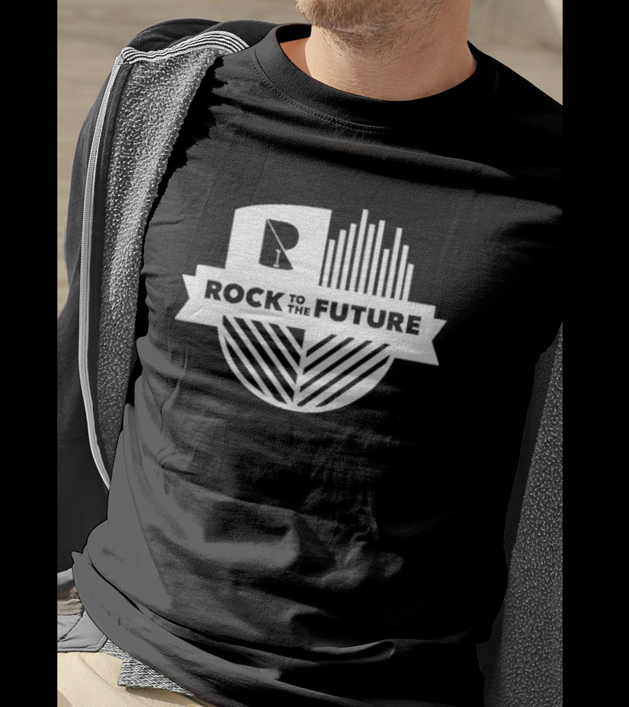 Rock To The Future R1 Logo With Sound Waves And Lines T-Shirt