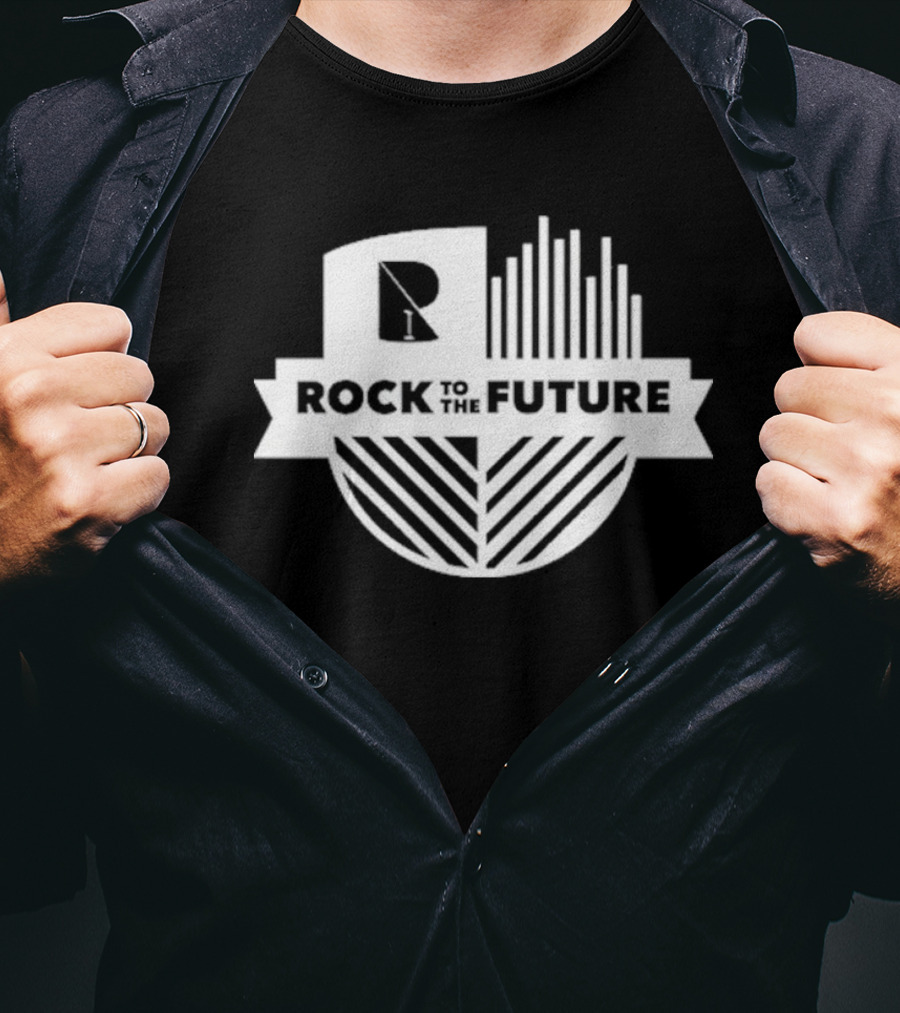 Rock To The Future R1 Logo With Sound Waves And Lines T-Shirt