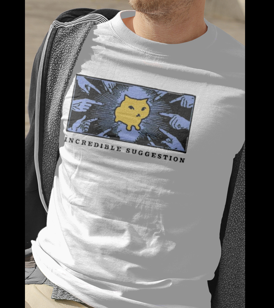 Incredible Suggestion Yellow Cat Surrounded By Pointing Fingers T-Shirt
