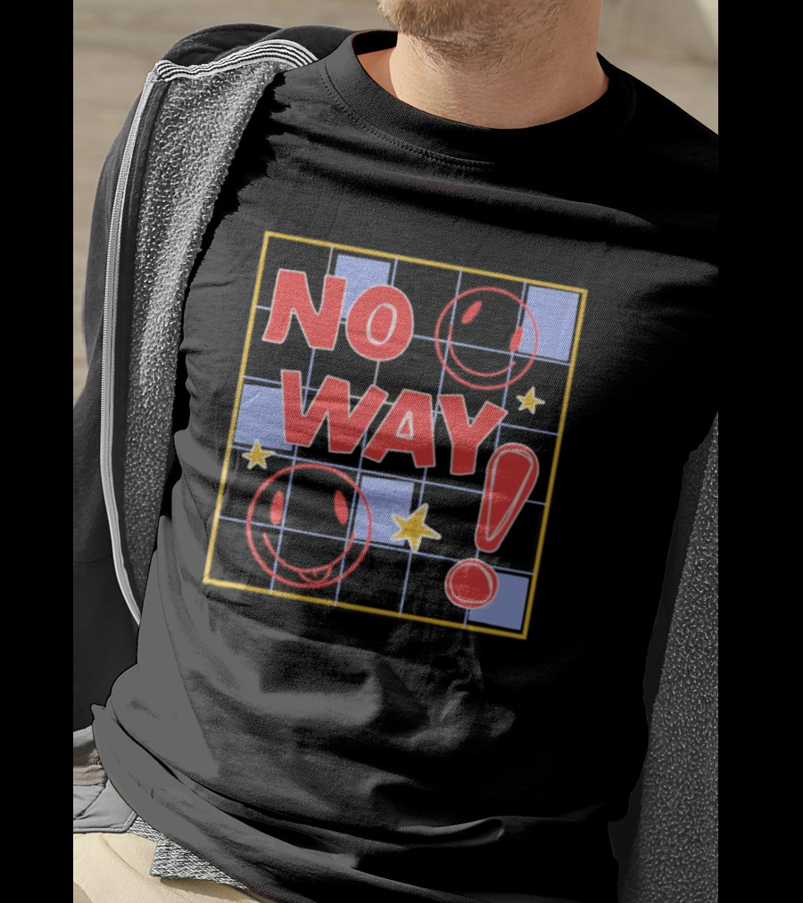No Way Smile Faces Stars Pattern Nephyrus T-Shirt