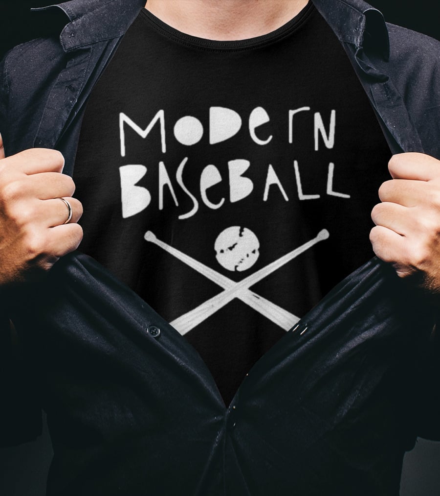 Modern Baseball Crossed Bats And Ball T-Shirt