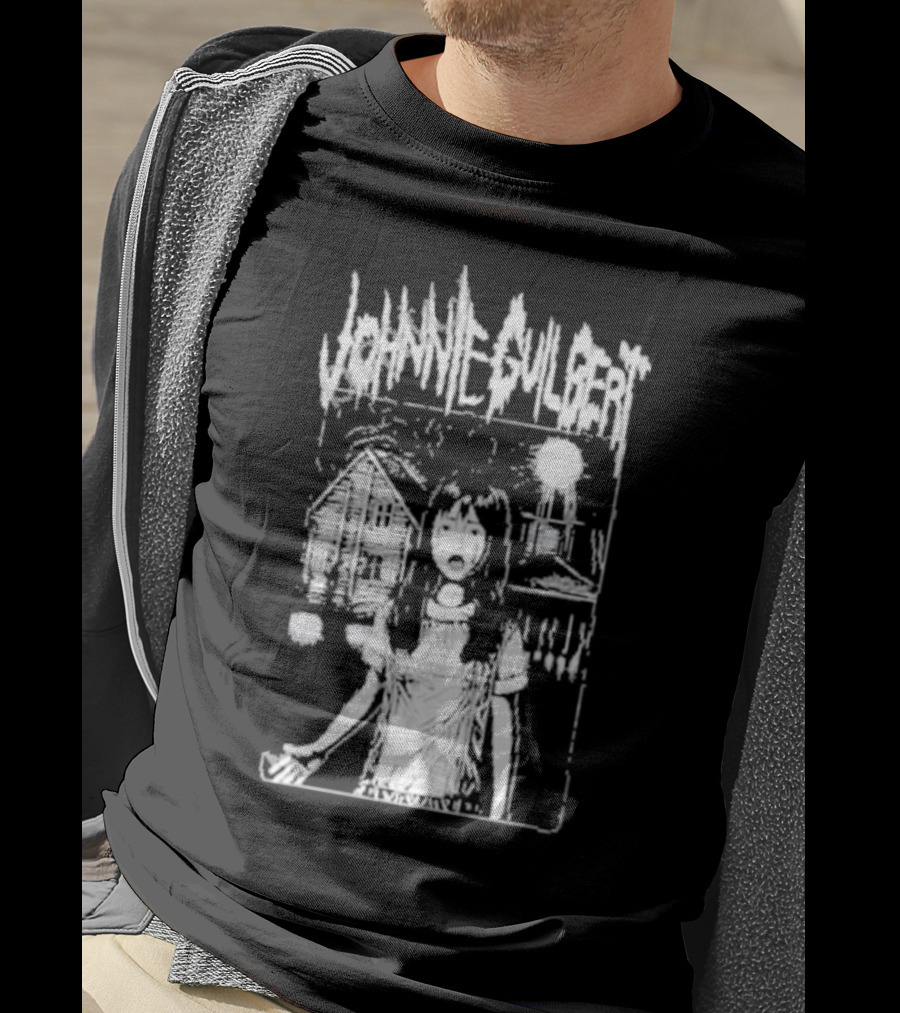 Johnnie Guilbert The Lost Girl Creepy Haunted House Background T-Shirt