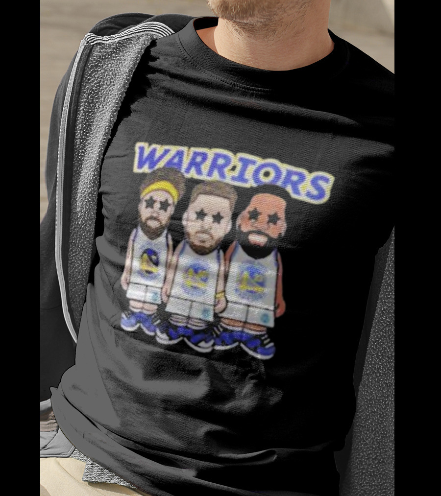 Warriors Steph Curry Klay Thompson Draymond Cartoon T-Shirt