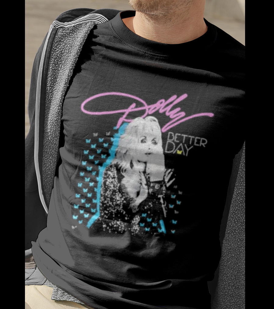 Dolly Parton Better Day Butterfly Microphone Trent Crimm T-Shirt