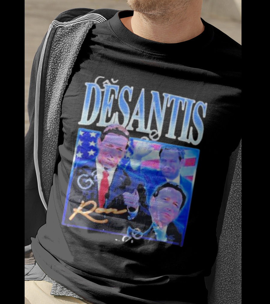 DÉSANTIS Ron American Flag Suit T-Shirt