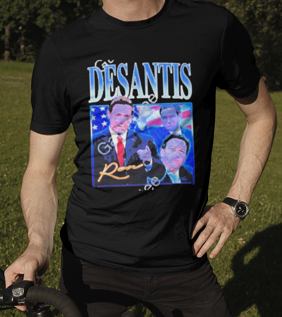 DÉSANTIS Ron American Flag Suit T-Shirt