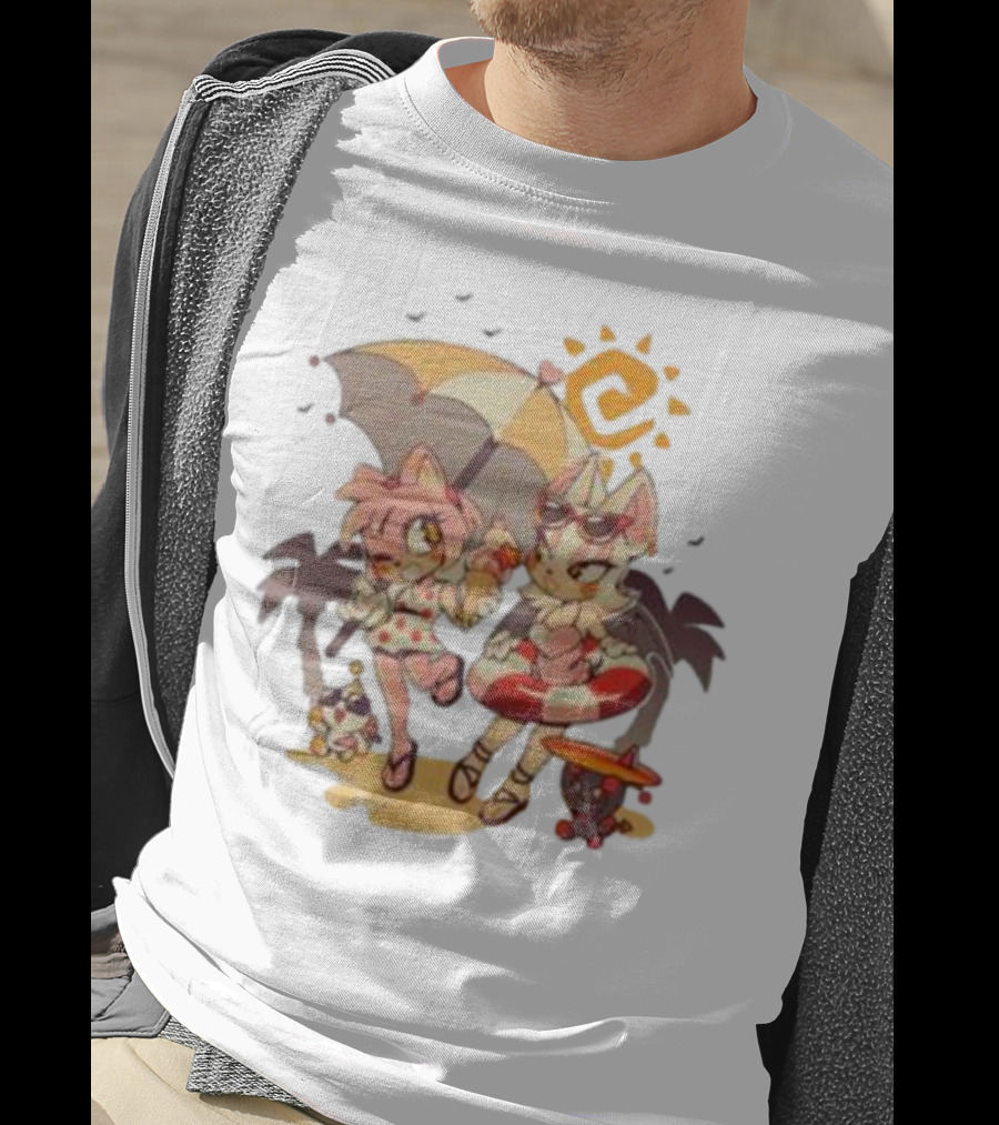 The Yetee Merch Door Into Summer With Cute Beach Characters And Umbrella T-Shirt