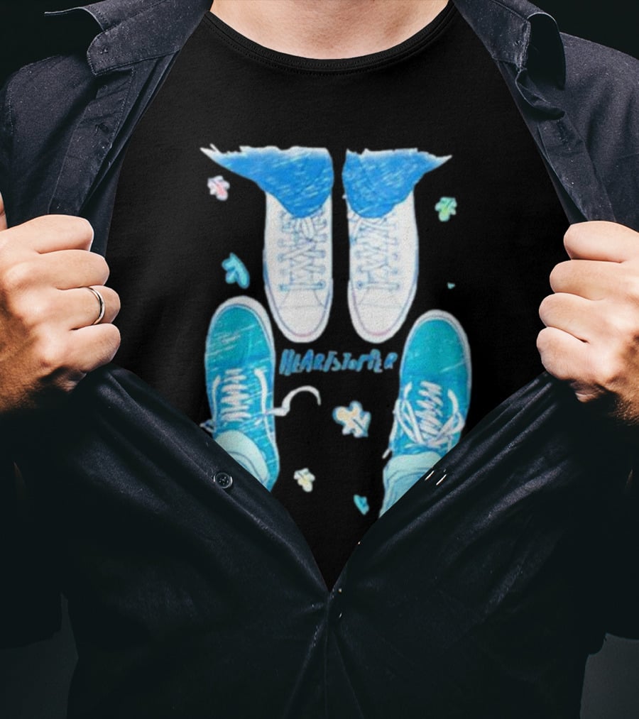 Heartstopper Nick And Charlie Shoes Pastel Sketch T-Shirt