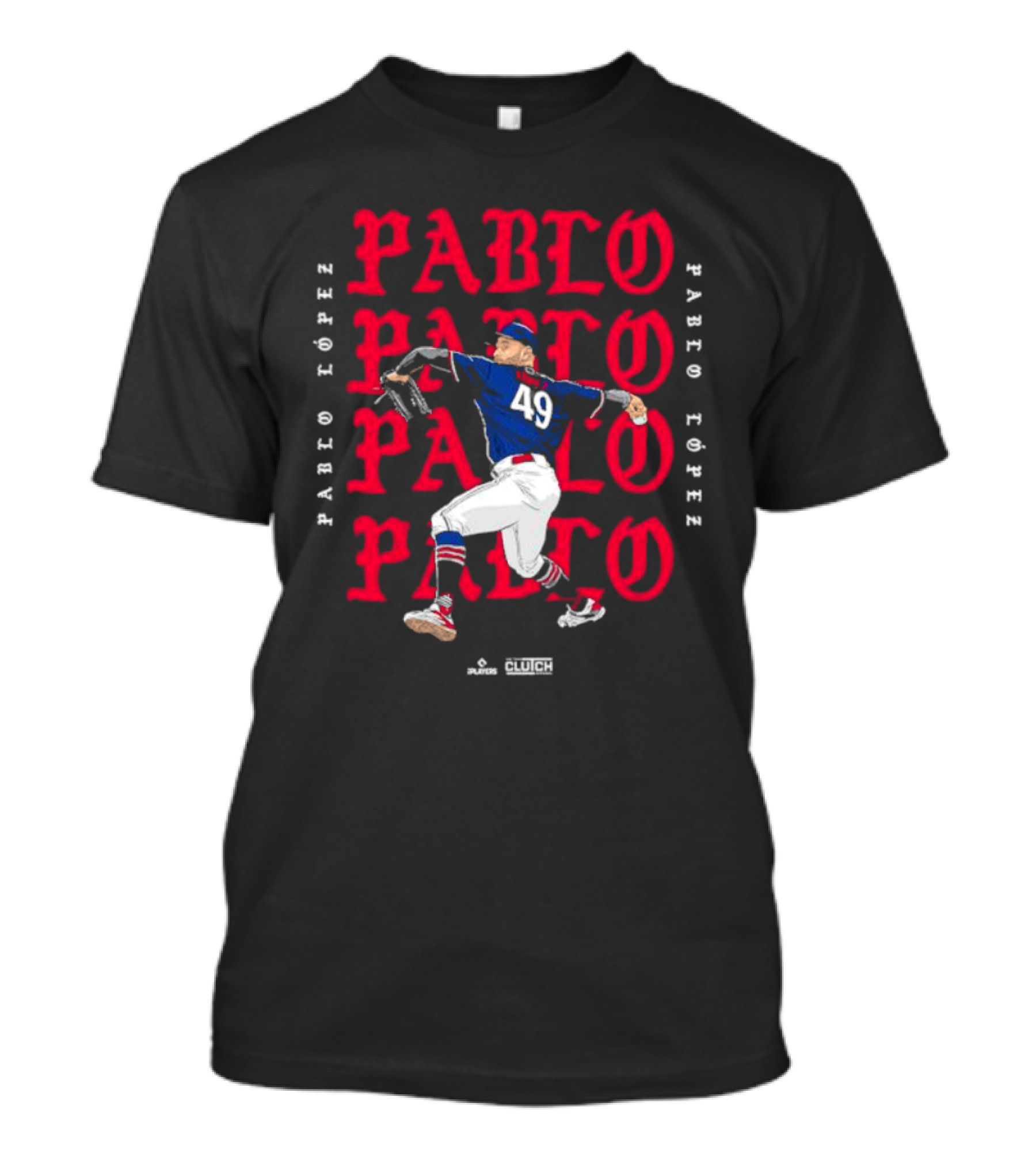 Pablo López Pitching MLBPA 49 Clutch Players T-Shirt