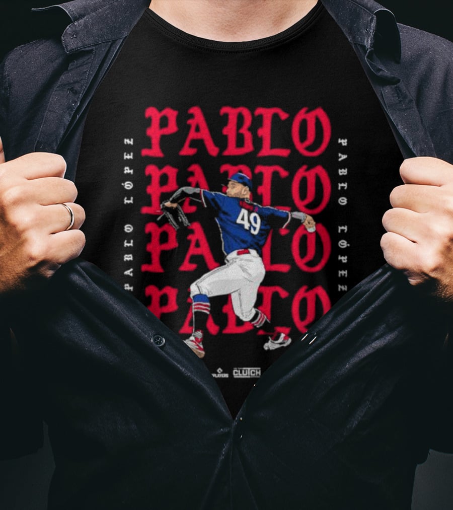 Pablo López Pitching MLBPA 49 Clutch Players T-Shirt
