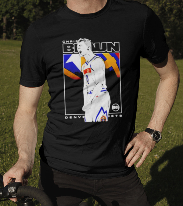 Christian Braun Denver Nuggets Basketball Player With Logo And Dynamic T-Shirt