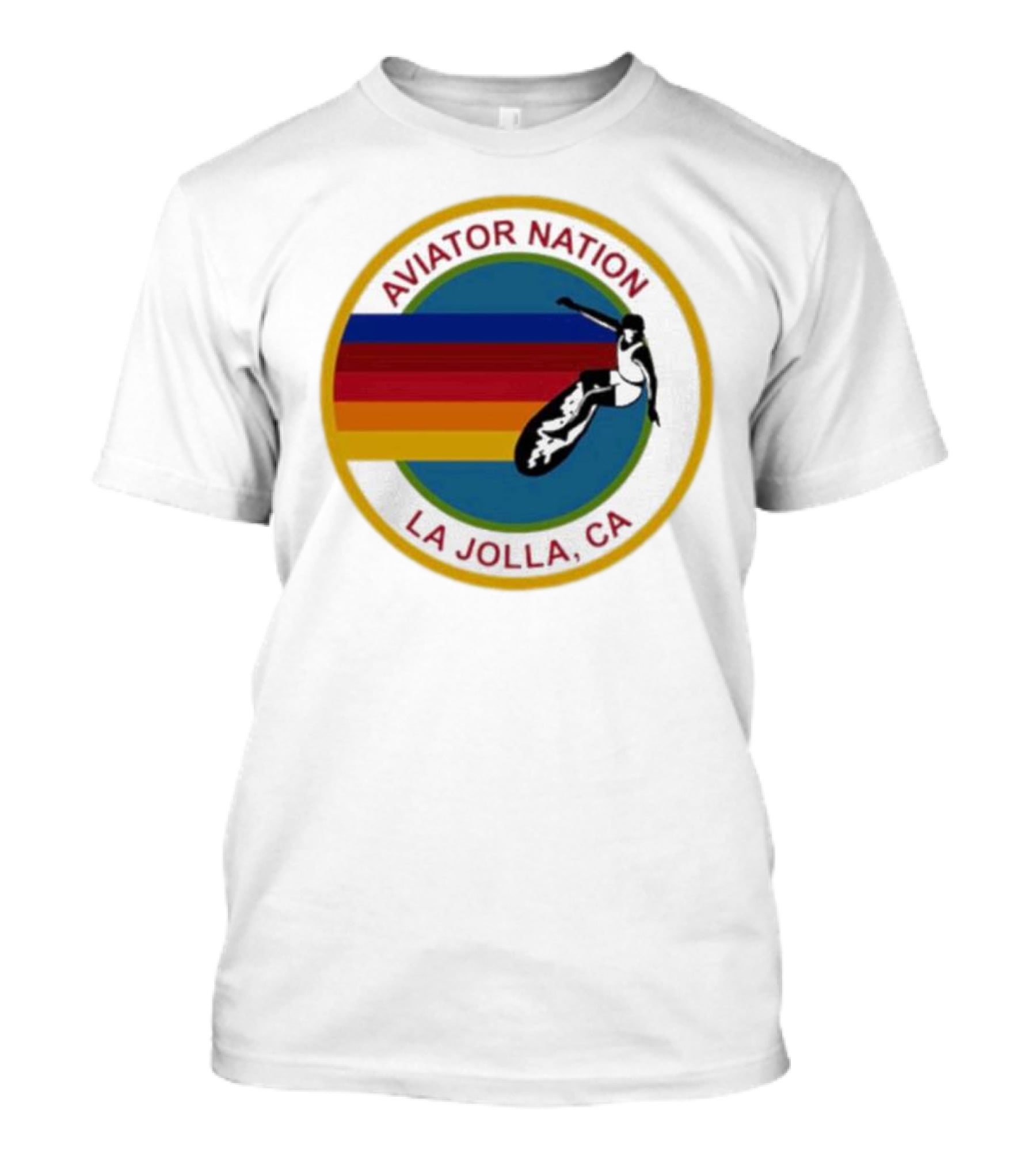 Aviator Nation La Jolla CA Surfing Rainbow T-Shirt